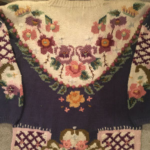 Jennifer Reed Hand Knits | Sweaters | Handknitted Floral Theme Sweater ...